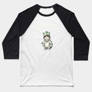 Cat in dinosaur costume - Cat parody Baseball T-Shirt